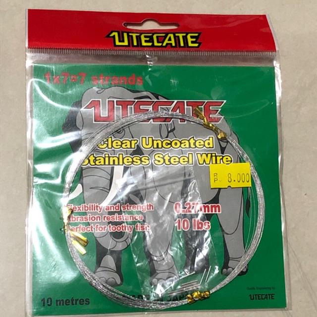 Wire Leader Neklin Utecate 10m Clear Uncoated Stainless Steel Wire-Utecate 10Lb/0,27mm