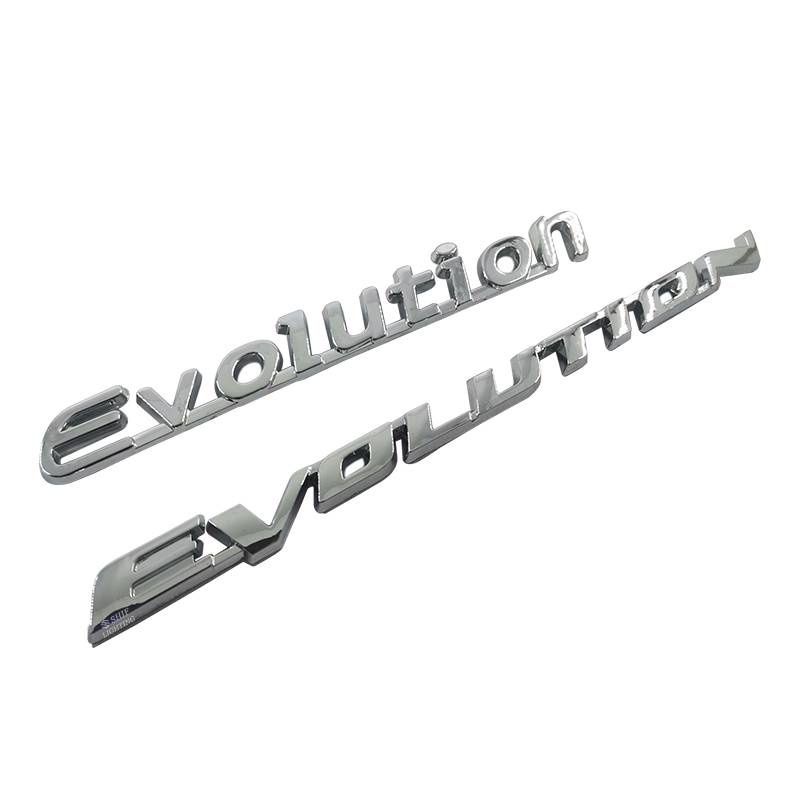 1 x ABS Evolution Letter Auto Car Side Rear Emblem Badge Sticker Decal Replacement For Mitsubishi EVOLUTION