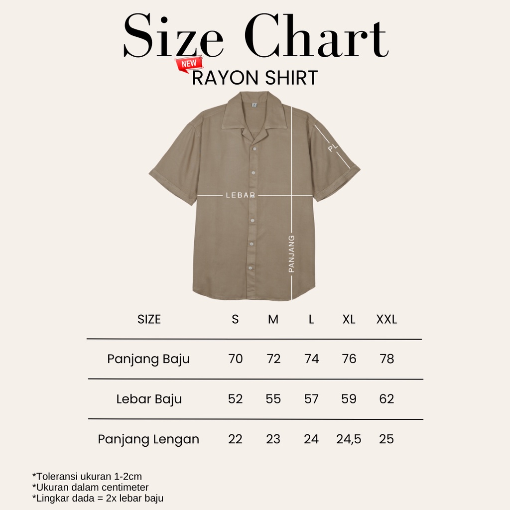 KEMEJA RAYON LENGAN PENDEK PRIA WANITA POLOS PREMIUM SHORT SHIRT