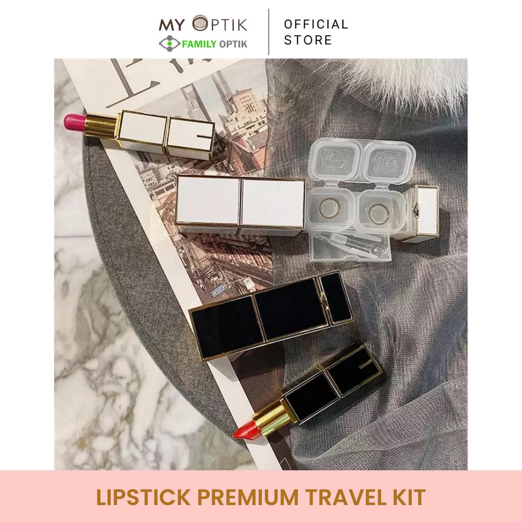 Kotak Lensa Lipstick travel kit premium tempat softlens