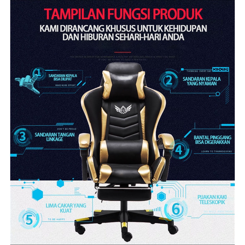 Premium Quality kursi Gaming Chair bangku Kursi game/kursi permainan/kursi belajar/kursi eksekutif/kursi kerja/kursi roda murah SURPABAYA