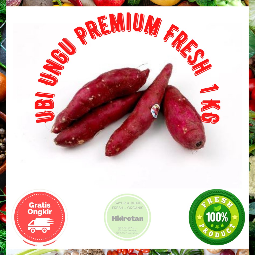 

Ubi Ungu / Ubi Manis / Jalar 1 kg Sayuran Segar Murah | Paket Combo Fresh - Makanan - Free Emas