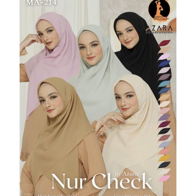 Segiempat Azara Nur Check Lc || Jilbab Square Potton || Segiempat Polos Murah Lc-1