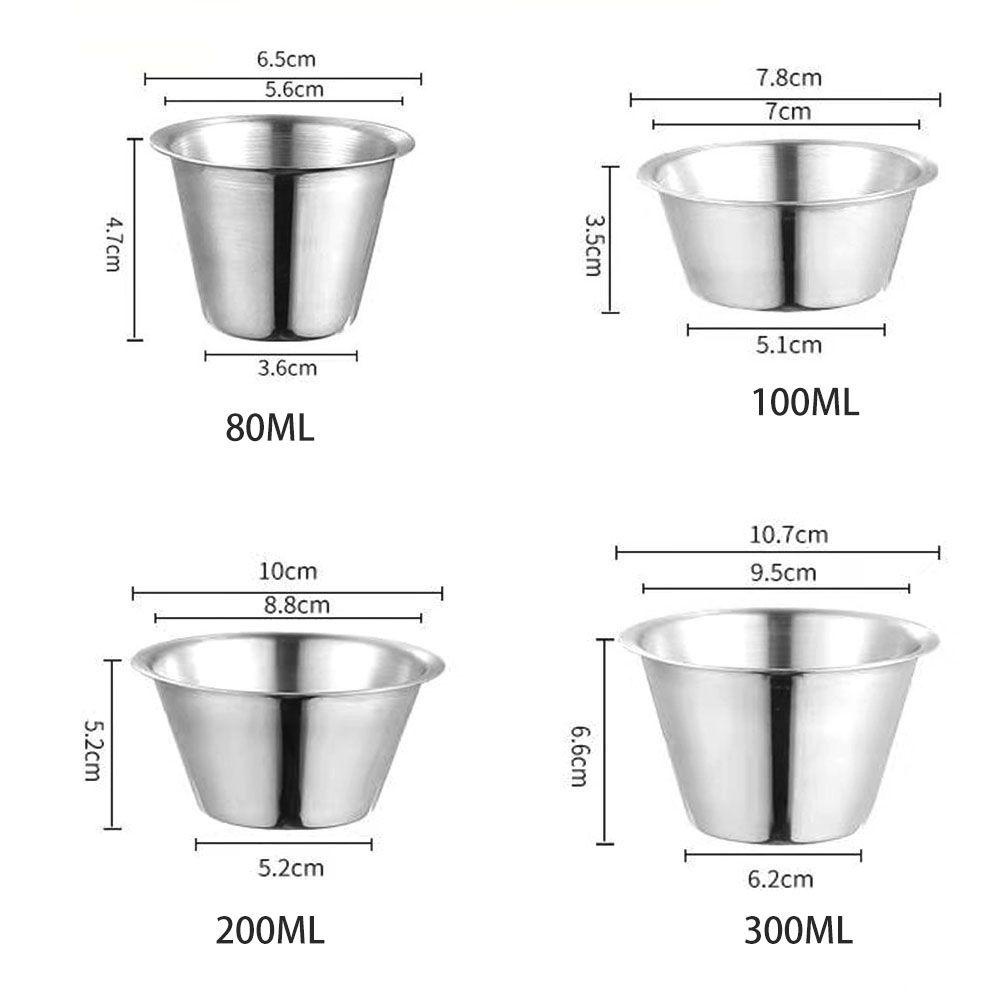 Nickolas1 Mangkok Saus Celup / Kentang Goreng / Sushi Mini Bahan Stainless Steel Reusable