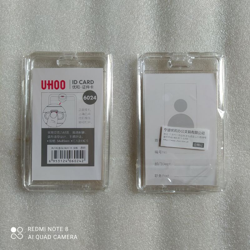 

CARD HOLDER UHOO ACRILIC CARD CASE ID NAME TAG
