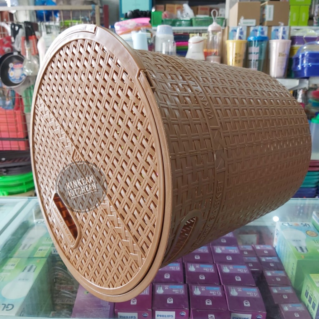 Keranjang Laundry Basket / Keranjang Baju Motif Rotan