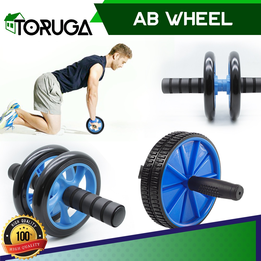 AB WHEEL - Ab roller double wheel / Alat  bantu Olahraga Gym sit up push up