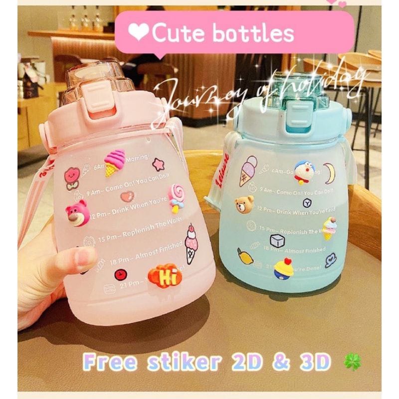 BOTOL MINUM VIRAL ANAK 1.3 L BOTOL MINUM KOREA WARNA WARNI BAGUS