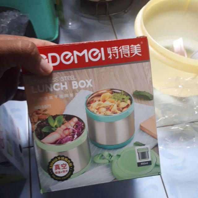 Food Jar Tedemei 6571 Lunchbox Kotak Makan Tedemei Stainless Bulat
