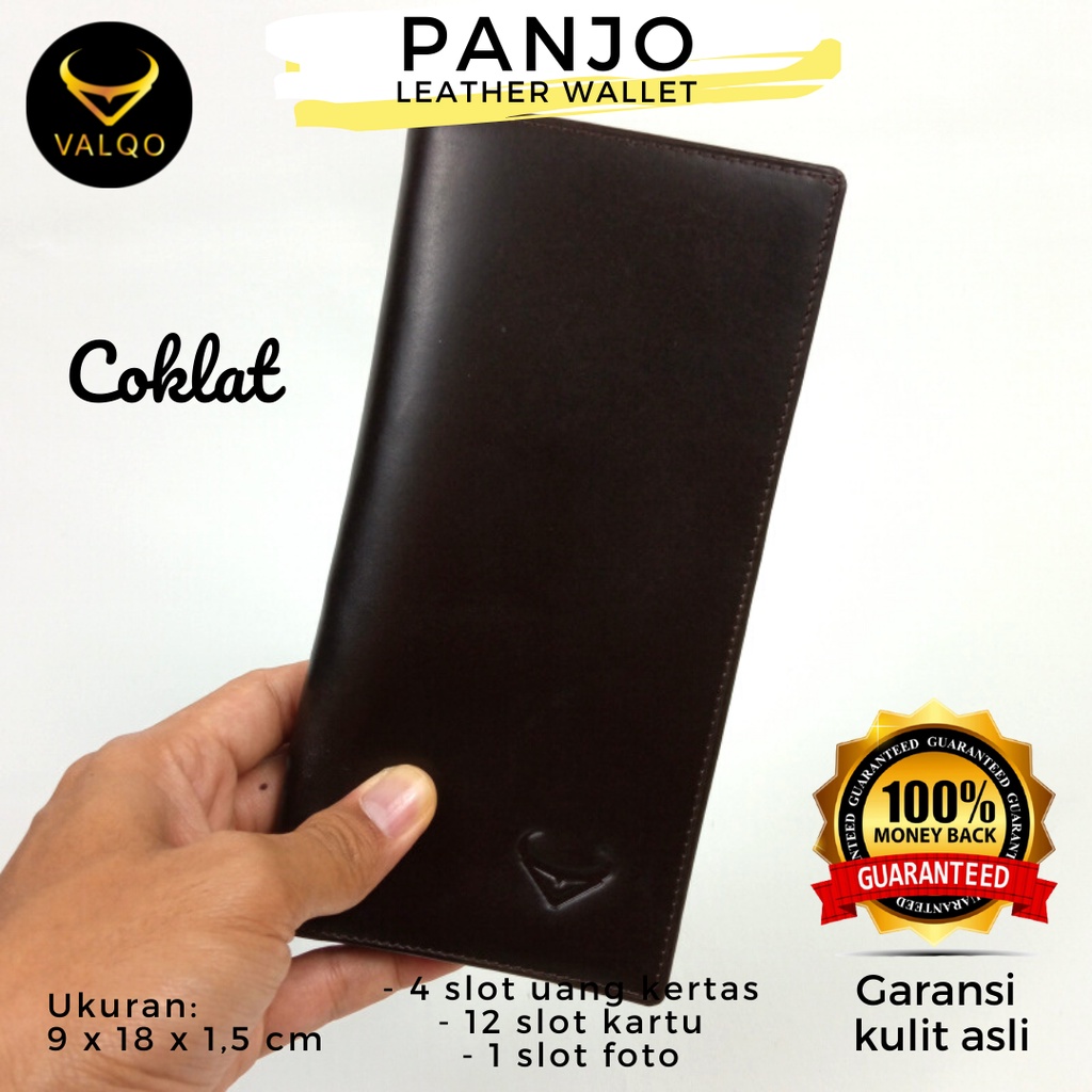 [VALQO] Dompet kulit PANJO kulit sapi slim tipis Kartu Cowok Cewek Pria Wanita Laki Perempuan COD