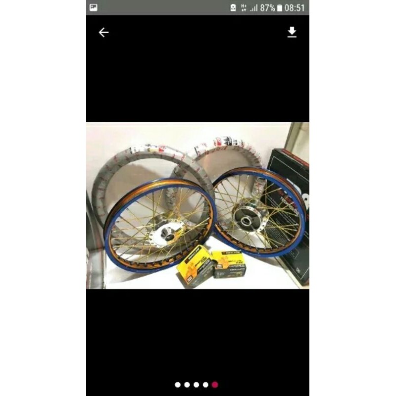 PAKETAN VELG TROMOL JARI2 + BAN LUAR & DALAM GRAND-SUPRA-SUPRA FIT-FIT NEW-REVO-SUPRA X125-BLADE