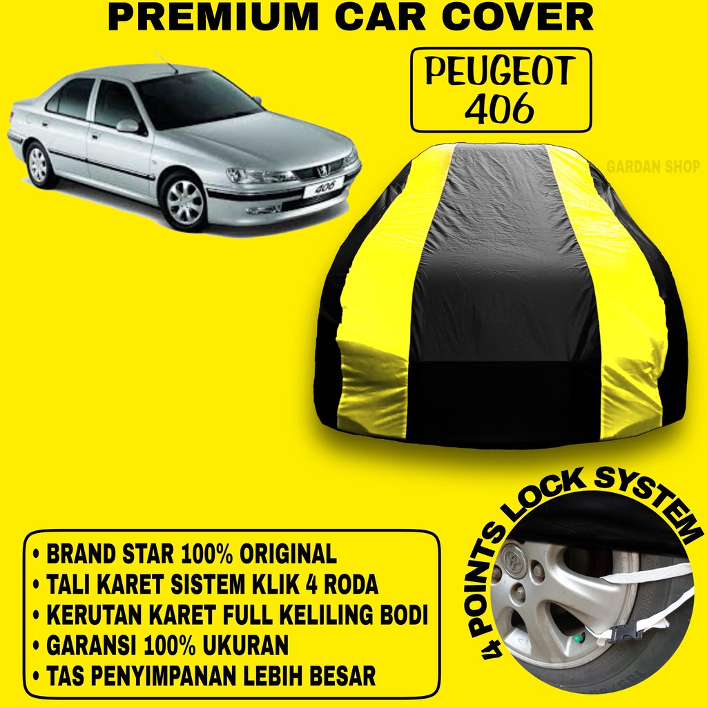 Body Cover PEUGEOT 406 Sarung Strip KUNING Penutup Pelindung Bodi Mobil Peugeot 406 PREMIUM