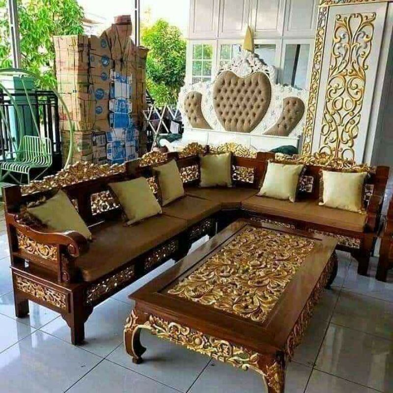 kursi sudut ukir /kursi sudut cantik/ kursi pojok/kursi sudut minimalis