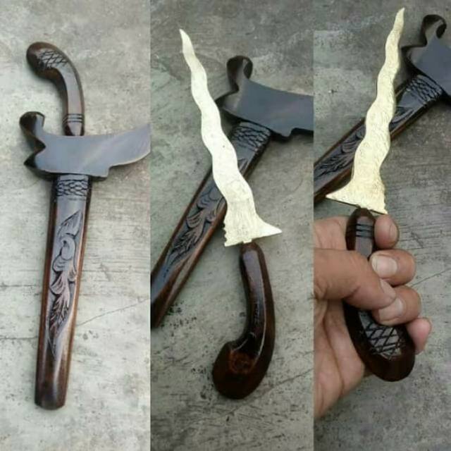 Miniatur Keris Kuningan Rajah Kayu Shopee Indonesia