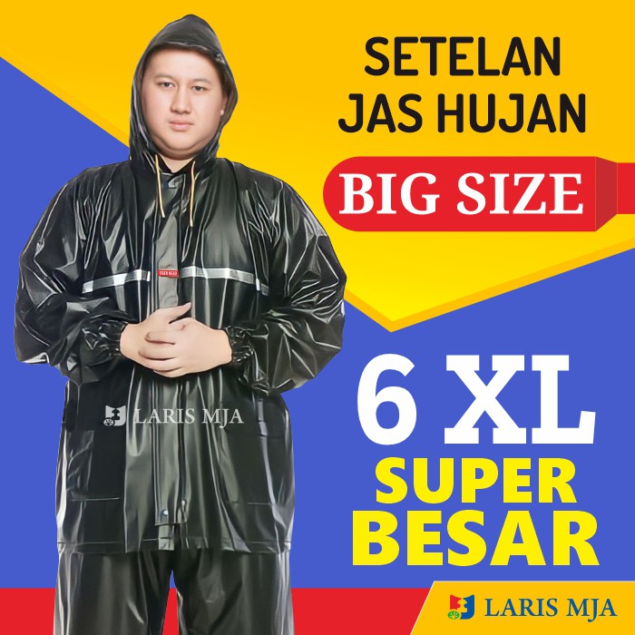 Jas Hujan Pria Dewasa Big Size 6 XL Setelan Mantel Ujan Super Besar Ukuran 6XL Jumbo Tiger Head SUMO