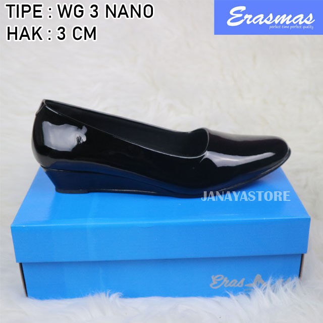 Sepatu Wedges Formal 3cm erasmas Wedges Persit Wedges Bhayangkari SATPOL PP Sepatu Wedges Erasmas