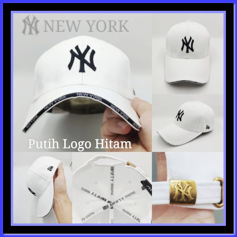 Champion Cap 100% Original (Topi Pria Topi Wanita) - Putih WD925 Topi Ny Baseball Topi Pria Topi W