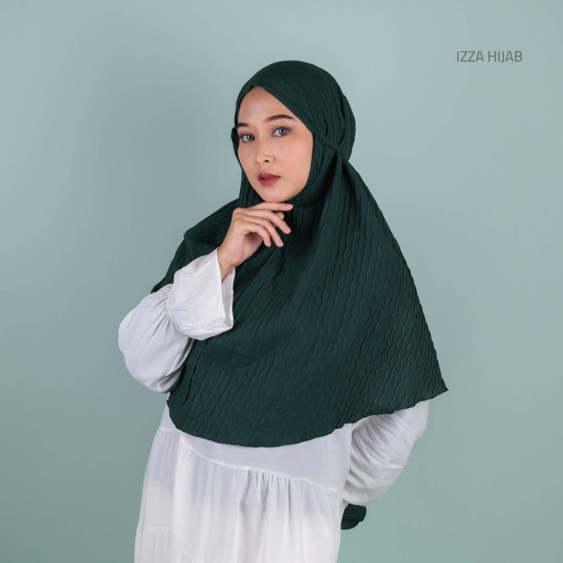 Bergo Tali Maryam Plisket gelombang Cinta Diamond Crepe