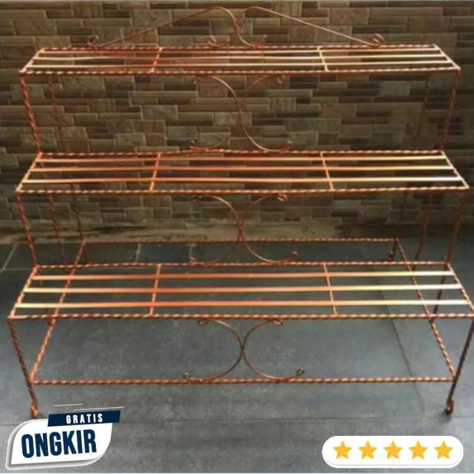 Uniq 3 Besi Tangga Cm Standing Pot Susun Tinggi Model Variasi Rak 100 Kak_Isel
