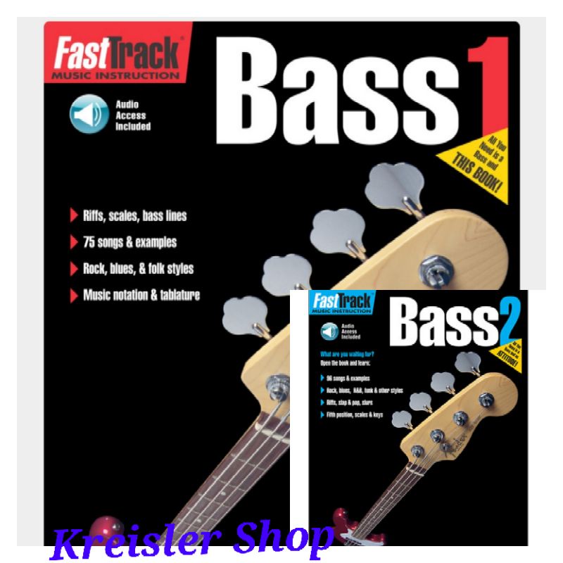 Buku Gitar Bass Fast Track Bass Method book 1 atau book 2 by Blake Neely terbitan Hal Leonard