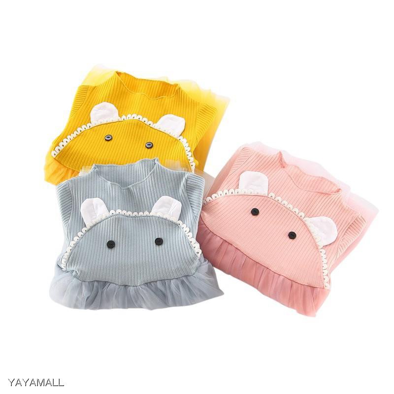 Dress Mini Lengan Panjang Rok Tutu Aksen Telinga Kartun Hewan