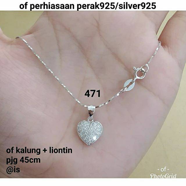 Kalung+liontin love perak925/silver925 471 SB.