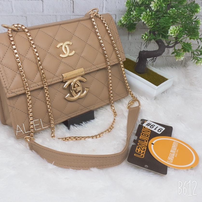 ☊ CHAN AL EL Tas Selempang Wanita Bordir Konci CC Tas Shoulder Tali Rantai import Akrilik Tas Murah