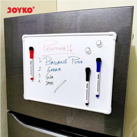 JOYKO WHITE lBOARD SET - PAPAN TULIS PUTIH WBS 10 INCLUDE MARKER / ERASER / MAGNET PORTABLE KECIL RINGAN