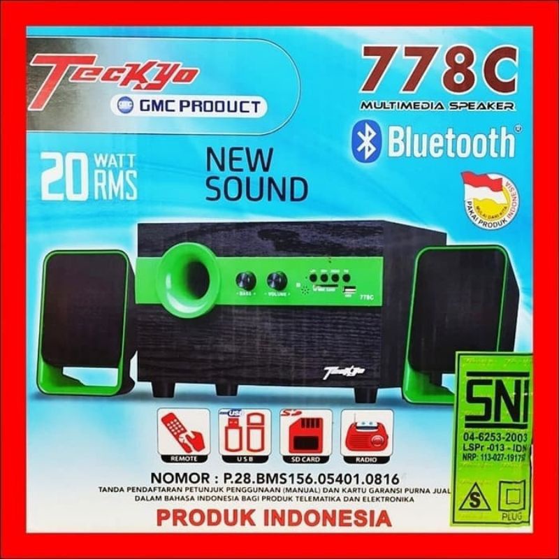 SPEAKER GMC TECKYO 778C BLUETOOTH+ REMOTE SPEAKER FM RADIO SUPER BASS