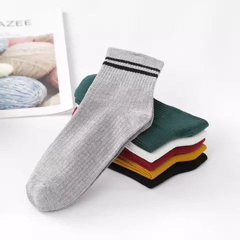 TOKO KL | KAOS KAKI SPORT PENDEK MOTIF STRIPE ( OLDSCHOOL ) PRIA WANITA DEWASA BAHAN KATUN LEMBUT