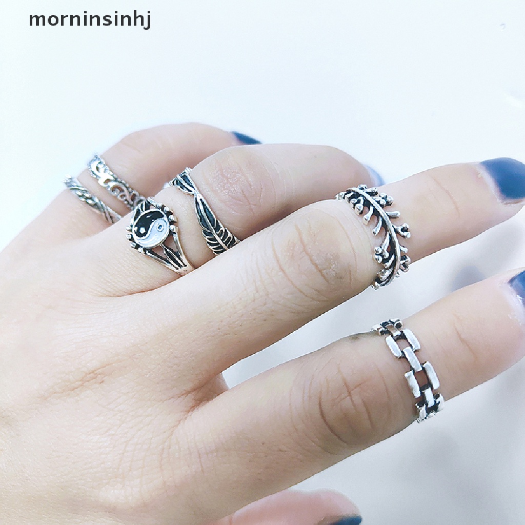 Mornin 14pcsset Cincin Aneka Desain Gaya Gothic Untuk Wanita