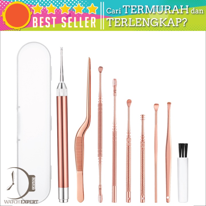 Bisa COD Set Pembersih Telinga Korek Kuping Ear Spoon Tool 9 PCS - Sumifun BA37