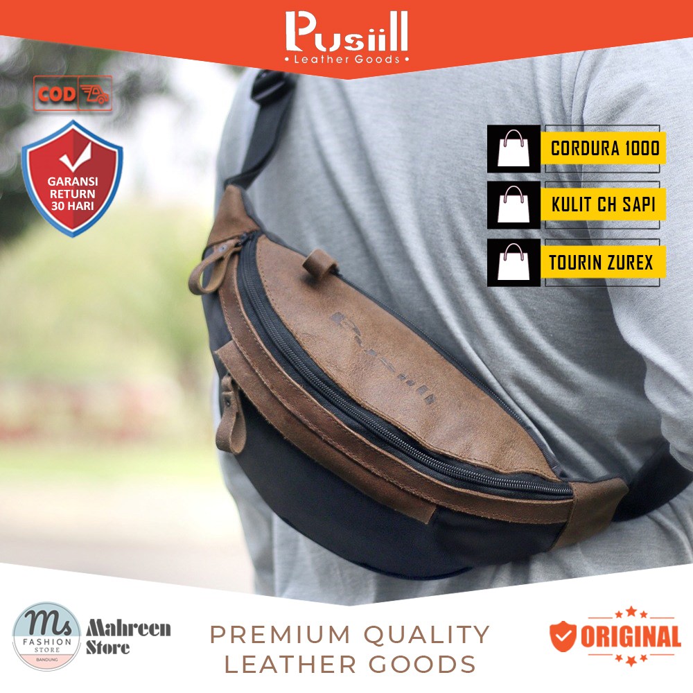 Tas Waist Bag Tas Selempang Pria Premium Kulit Original Pusiill | XM 057