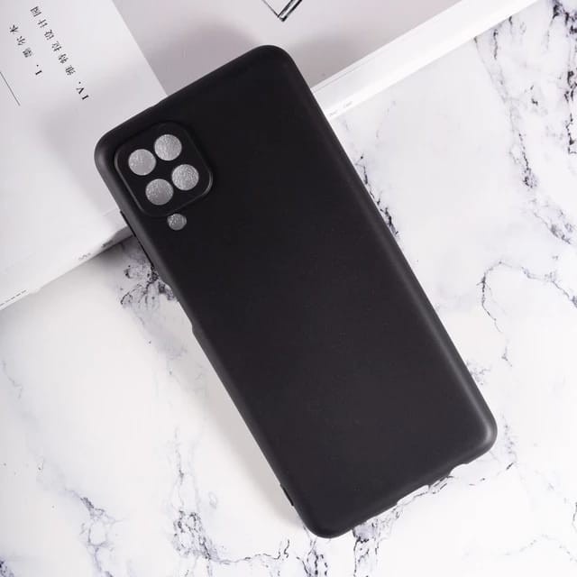SoftCase Macaron Black Samsung A34 5G/A54 5G/A04E/M32 M52 M12 A12 A22 4G A32 M23 5G A02S TPU Full Black matte Protection Camera Non Slip Premium case