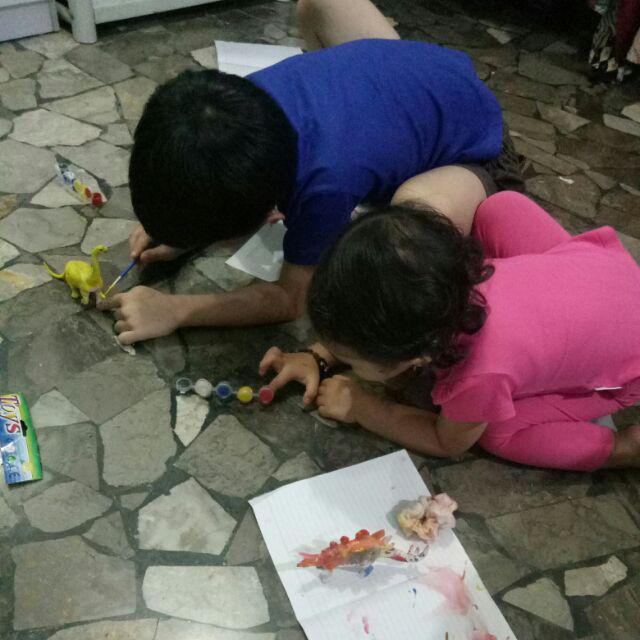 PALING MURAH Dino Paint Kit Set Paket Melukis Dinosaurus PALING MURAH Dino Paint Kit Set Paket Melukis Dinosaurus