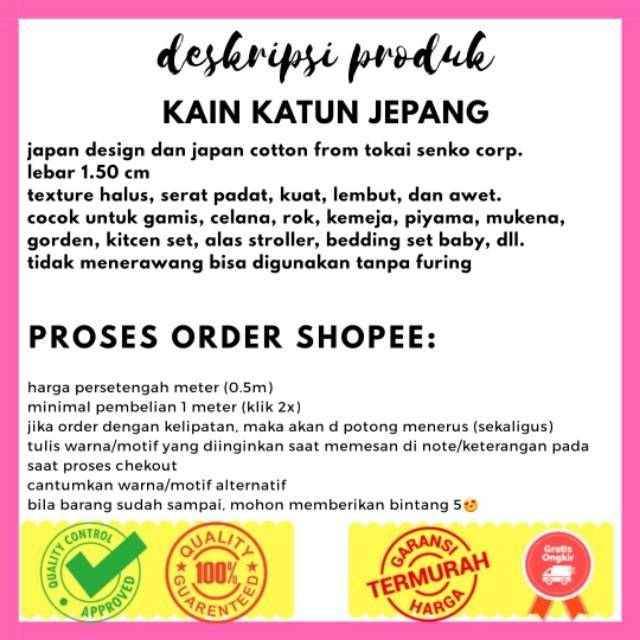 Kain Katun Jepang Polos Murah Shopee Indonesia