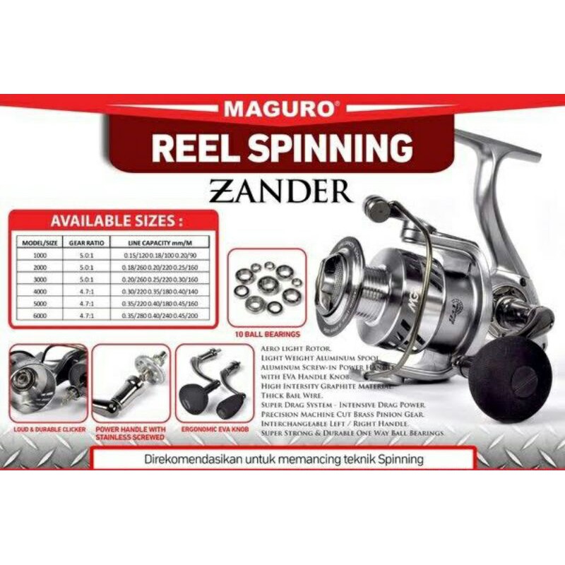Reel Maguro Zander 1000 2000 3000 4000 5000 6000