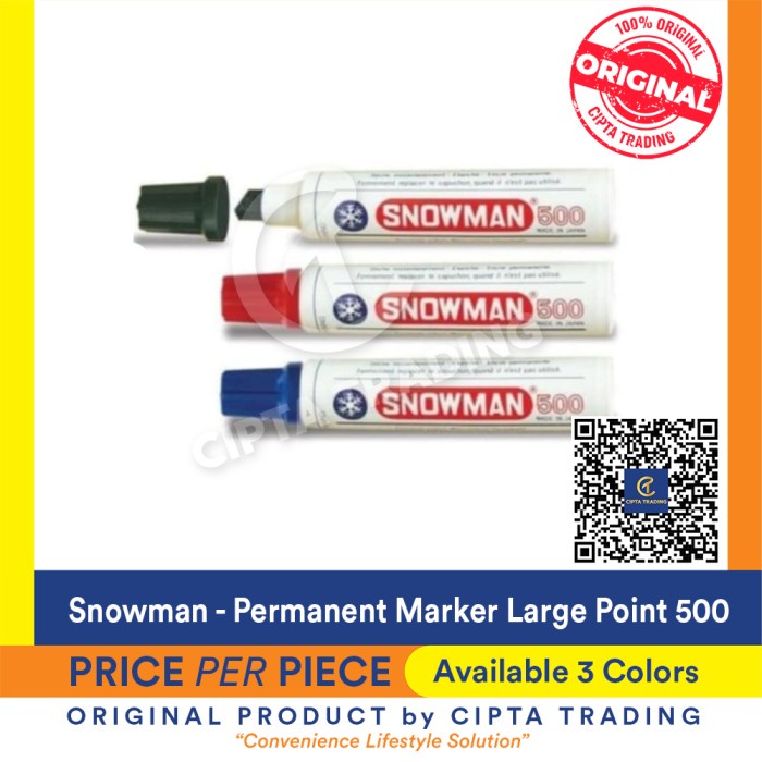 

Jualan Permanent Marker - Snowman - Large Point 500 (Eaches) Bagus