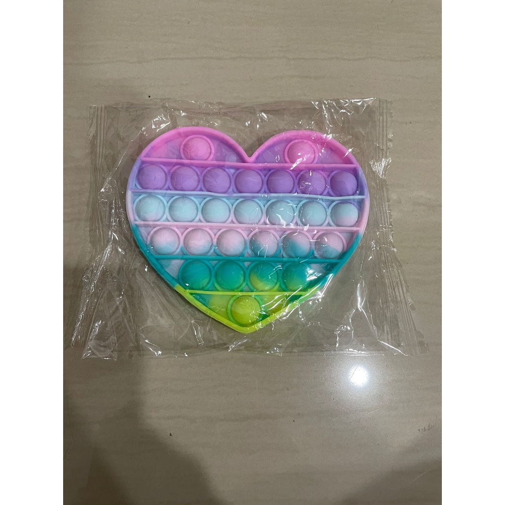 COD New Fidget Push Pop Its Mainan Anak Toys Bubble Kids Mainan Popit Murah Rainbow Pop it PASTEL-Love Pastel