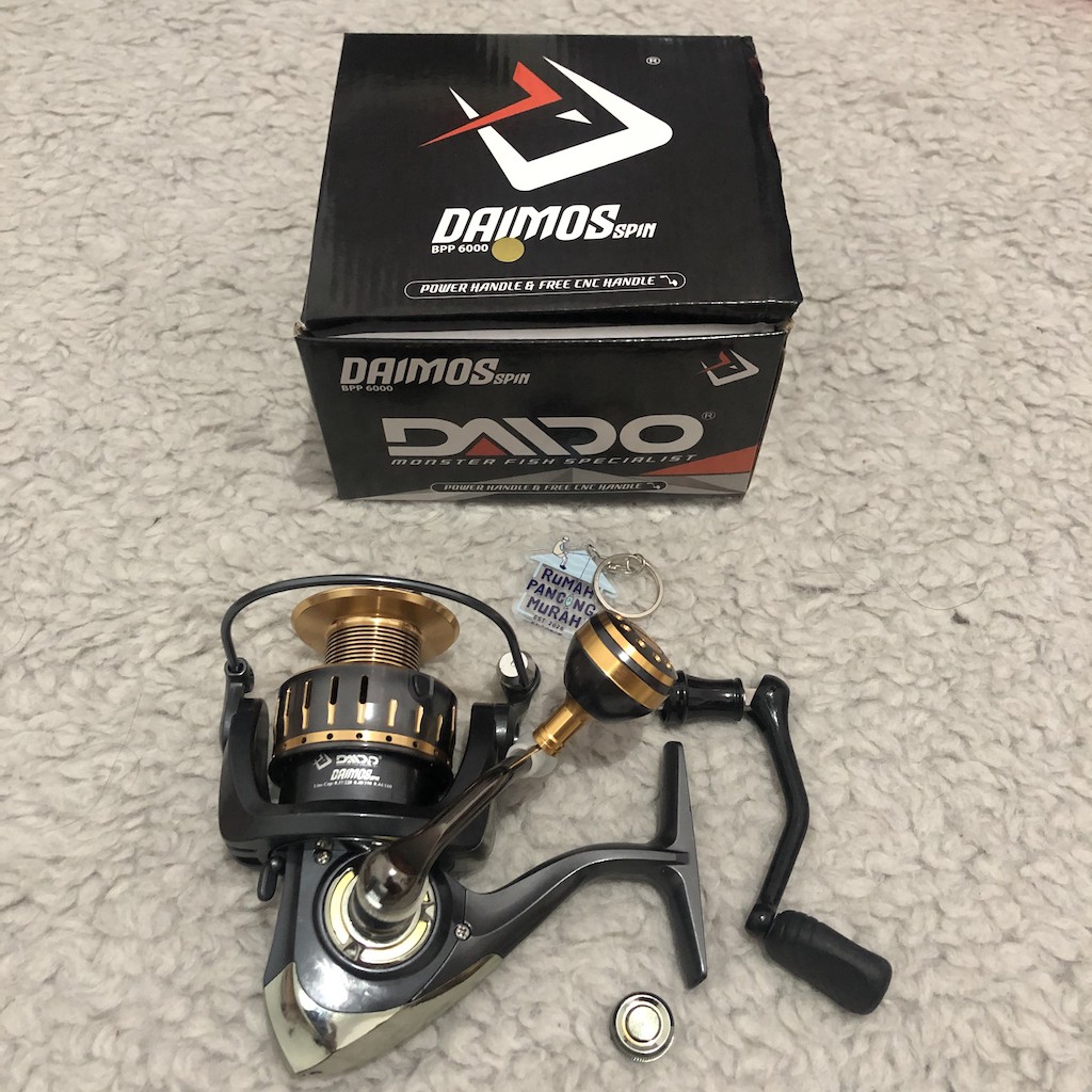 Reel Rel Rill Ril Katrol Pancing DAIDO Daimos Spin 6000 Power Handel Bonus Handle Pancingan Murah