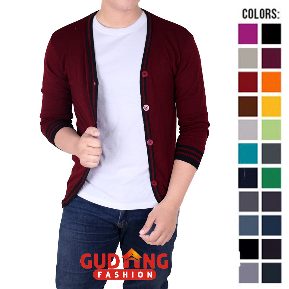 Cardigan Pria Rajut Rajut Banyak Pilihan Warna Warna – CAR (COMB)