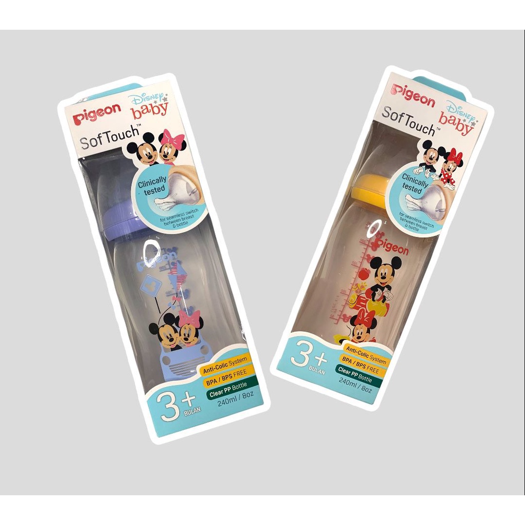 Pigeon Botol PP Clear Streamline Disney Mickey/MINNIE 150 &amp; 250 ml