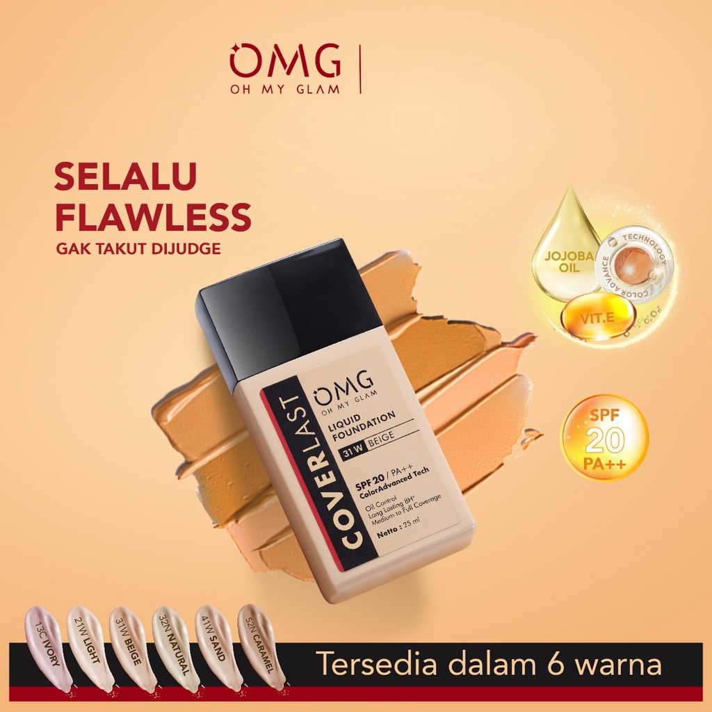 OMG Oh My Glam Coverlast Liquid Foundation All Shade - Alas Bedak