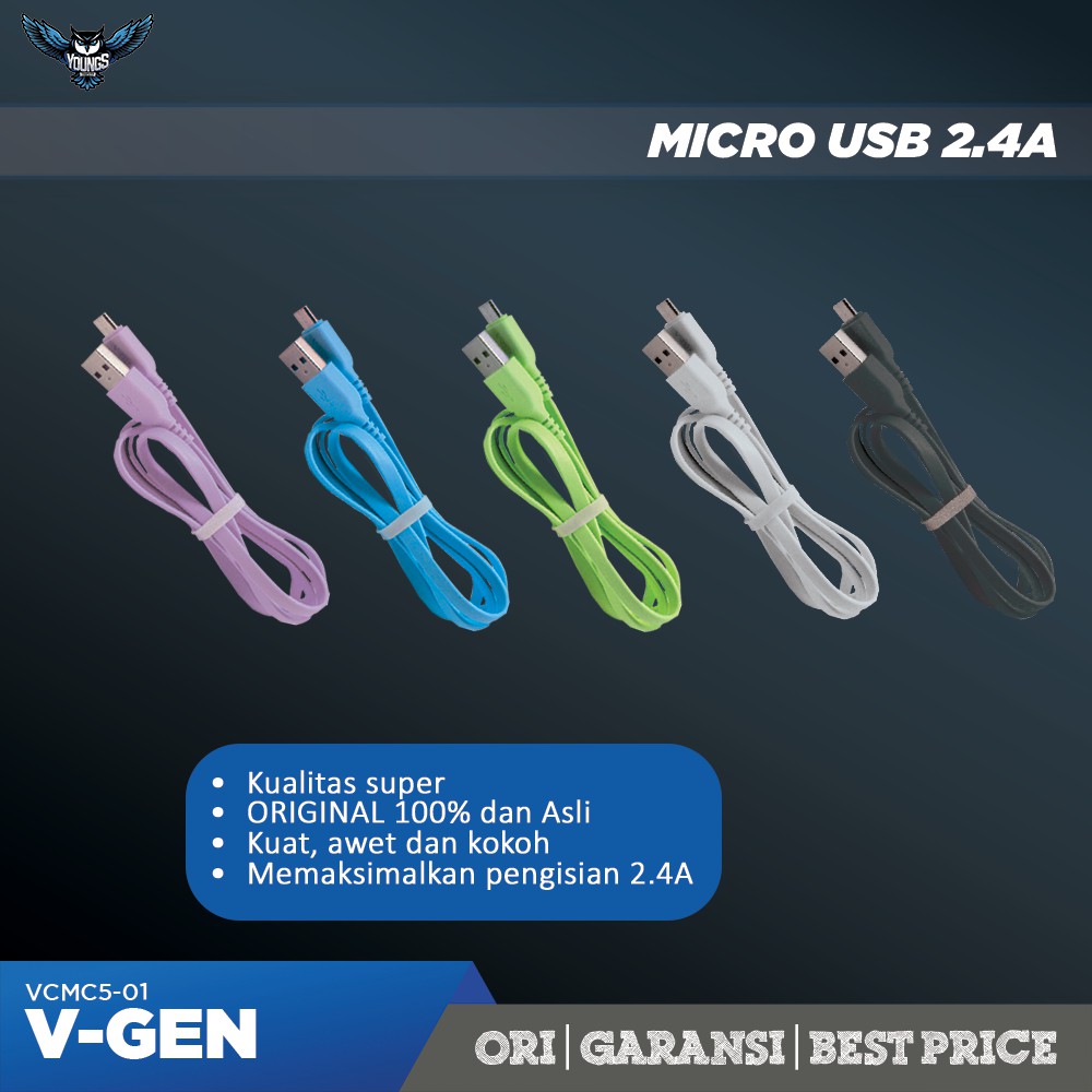 V-GEN VCMC5-01 FAST CHARGING 2.4A KABEL DATA MICRO USB VCMC501 VGEN