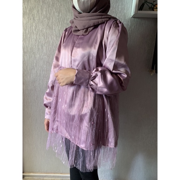 Gamis Kondangan Brukat Tile Pesta Muslim Lebaran