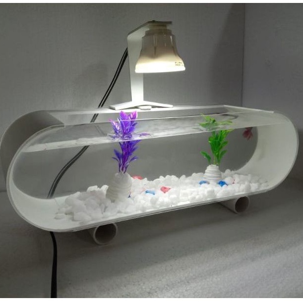 AQUARIUM /AKUARIUM AKRILIK IKAN HIAS IKAN CUPANG FULLSET LAMPU LED ACCESORIES