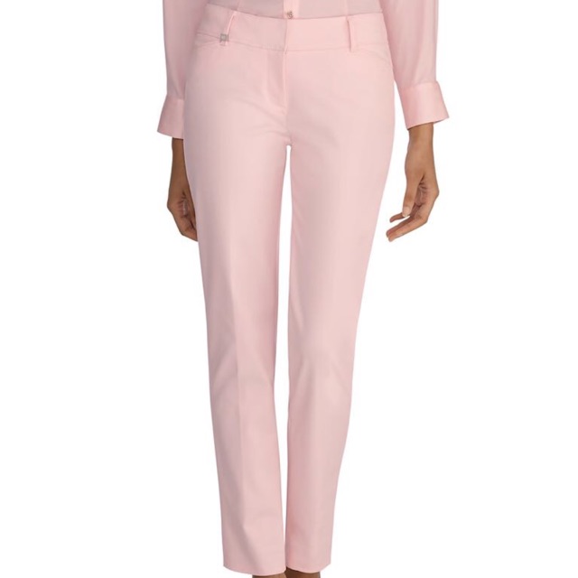 H409 WHBM PINK PERFECT FORM ANKLE PANTS Soft pink