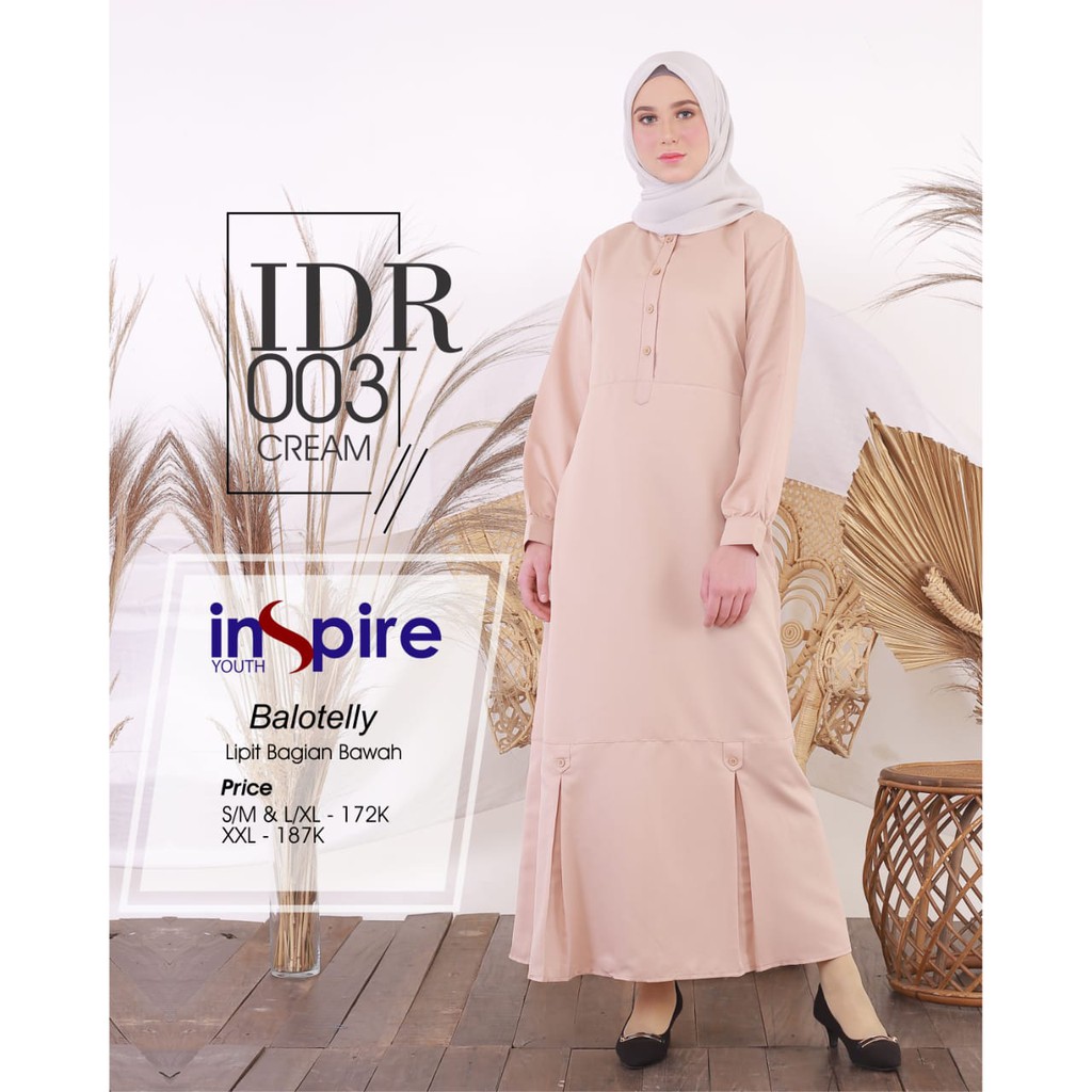 INSPIRE DRESS IDR 03 BALOTELLI FASHION MUSLIMAH GAMIS REMAJA ANAK KULIAH PONDOK SERAGAM PENGAJIAN