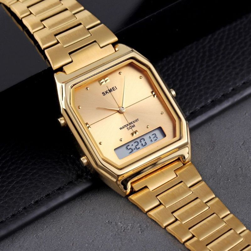 Jam Tangan Terlaris SKMEI 1612 Jam Tangan Wanita Digital Analog Tali Stainless