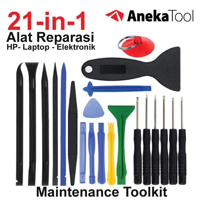 AT Tool Set 21 in 1 Alat Reparasi HP Android iPhone Laptop Toolkit